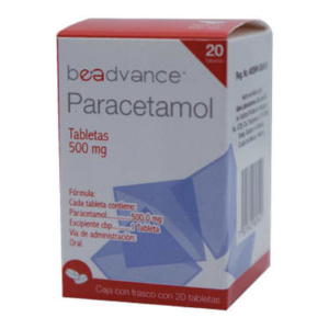 Paracetamol Beadvance 500 mg 20 Tabletas — SKU 7501342803449