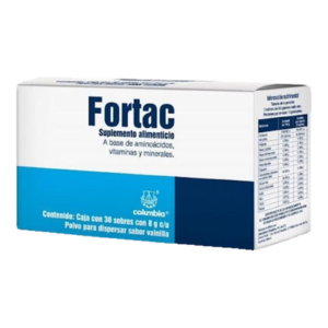 Fortac Suplemento Alimenticio Vainilla Polvo 8 g 30 Sobres