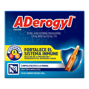 Aderogyl 3.3/499.65/0.03 mg 3 ml Retinol Acido Ascorbico Ergocalciferol 5 Ampolletas