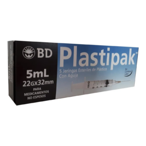 Jeringa Plastipak Negra C/5 5 ml — SKU 7501073086180