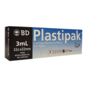 Jeringa Plastipak 3 ml Negra C/5 — SKU 7501073086166