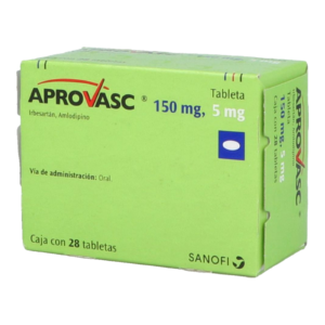 Aprovasc 150/5 mg 28 Tabletas Irbesartan Amlodipino — SKU 7501165007796