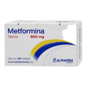 Metformina 850 mg 30 Tabletas Genérico Alpharma