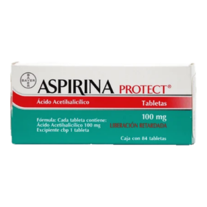 Aspirina Protect 100 mg 84 Tabletas Acido Acetilsalicilico