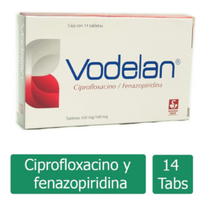Vodelan 500 mg/100 mg 14 Tabletas — SKU 7501300407160