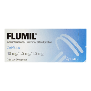 Flumil 40 mg/1.5 mg/1.5 mg Cap C20 Aminofenazona/Bufenina/Difenilpiralina
