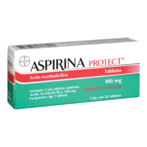 Aspirina Protect 100 mg 28 Tabletas Acido Acetilsalicilico