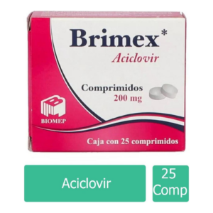 Aciclovir 200 mg 25 Comprimidos Brimex — SKU 7501573900276