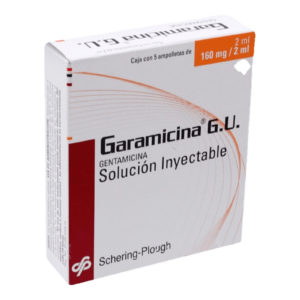 Garamicina g.U 160 mg/2 ml 5 Ampolletas Soliny