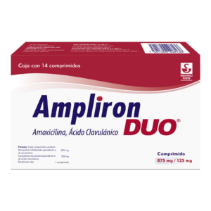 Ampliron Duo 875/125 mg 14 Comprimidos Amoxicilina Acido Clavulanico